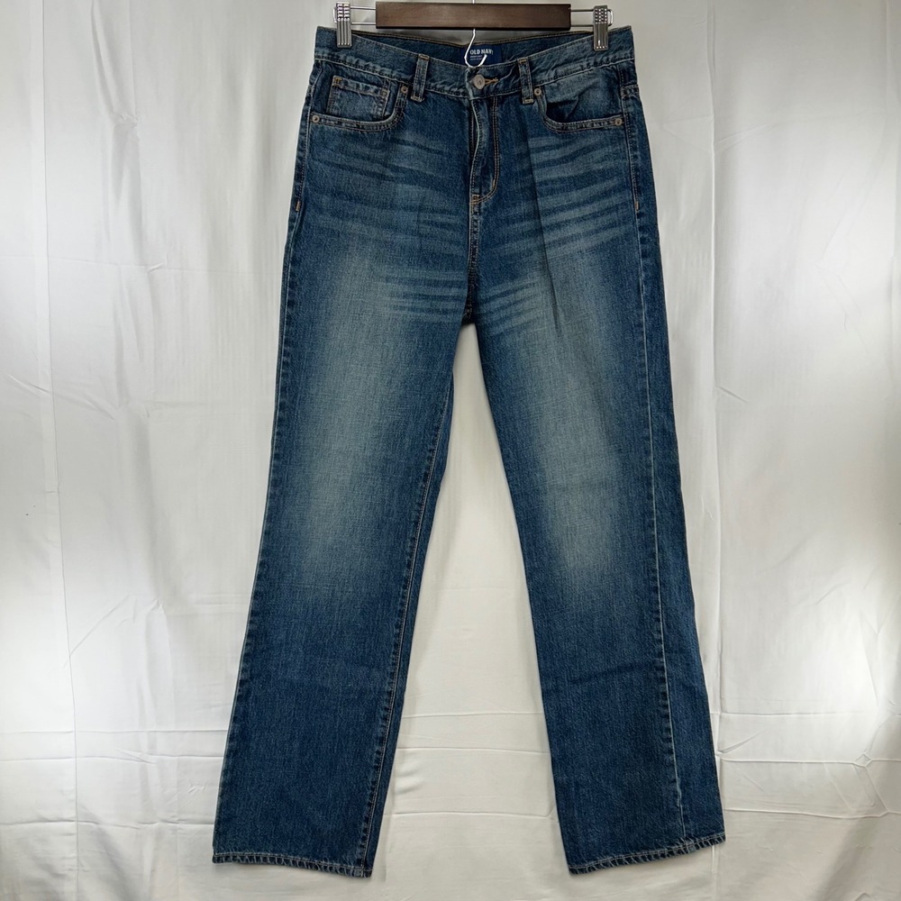 Old Navy Jeans Boys 18 Blue Boot-Cut Adjustable Waist Favorite 394867-00